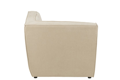 Sofa Corner Grid Poplar Wood/Foam Beige