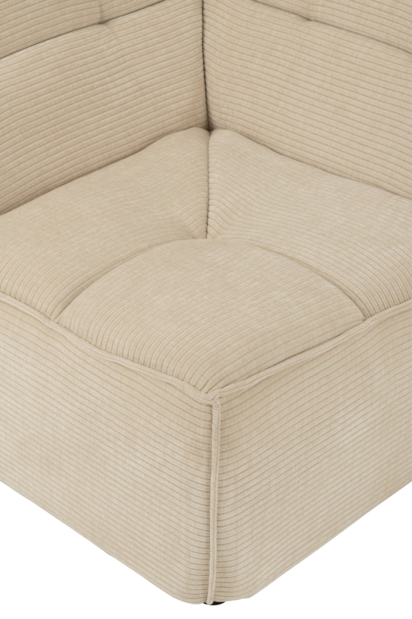 Sofa Corner Grid Poplar Wood/Foam Beige