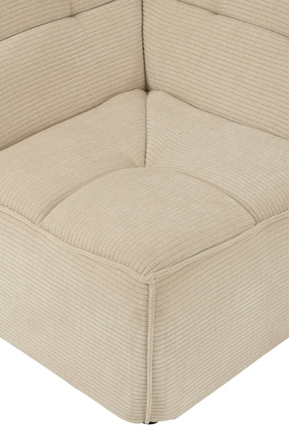 Sofa Corner Grid Poplar Wood/Foam Beige