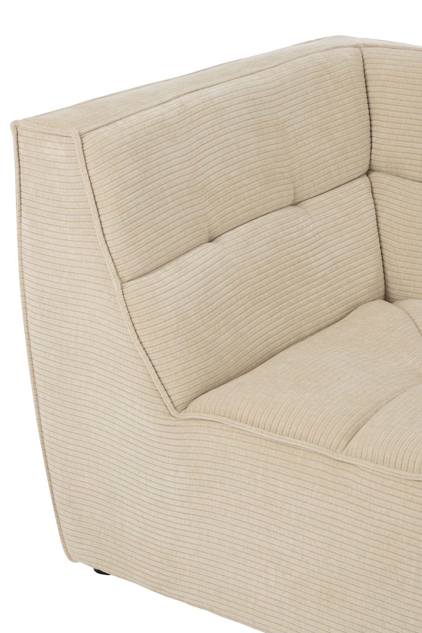Sofa Corner Grid Poplar Wood/Foam Beige