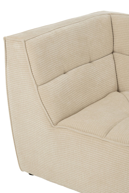 Sofa Corner Grid Poplar Wood/Foam Beige