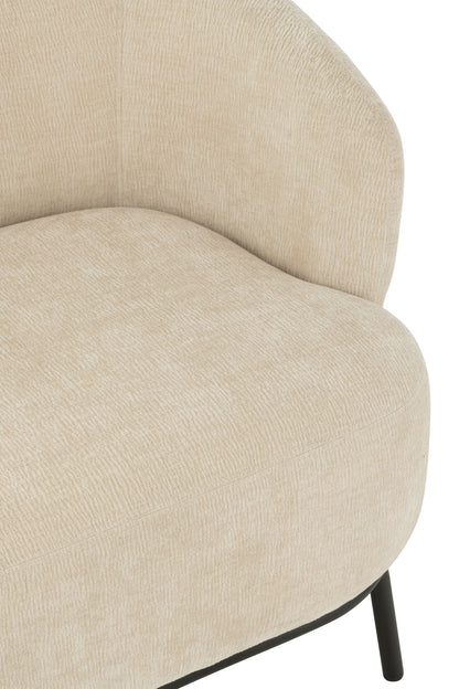 Lounge Chair Mars Poplar Wood/Foam Beige