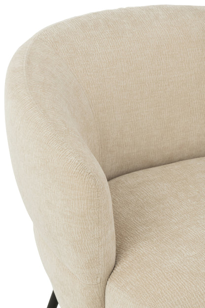 Lounge Chair Mars Poplar Wood/Foam Beige