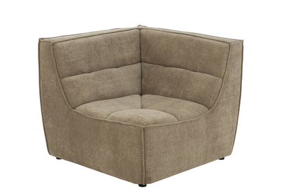 Sofa Corner Grid Poplar Wood/Foam Dark Taupe