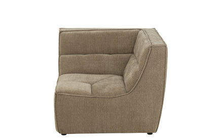 Sofa Corner Grid Poplar Wood/Foam Dark Taupe