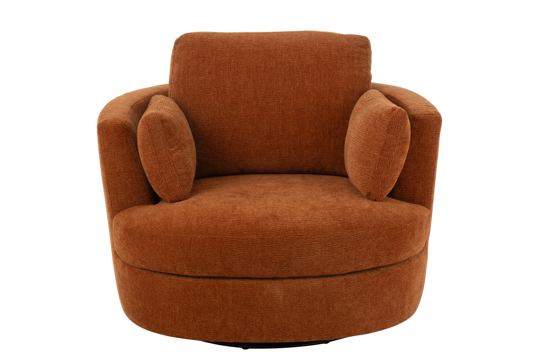 Drehstuhl aus Pappelholz/Schaumstoff, rostfarben