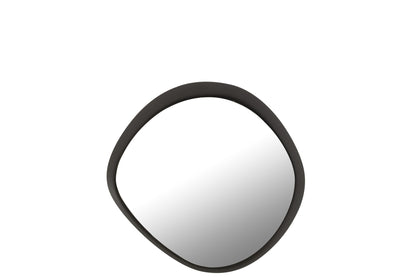 Wall Mirror Round Metal/Glass Black Small