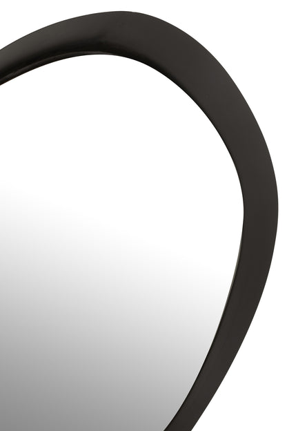 Wall Mirror Round Metal/Glass Black Small