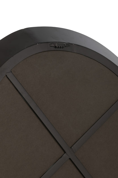 Wall Mirror Round Metal/Glass Black Small