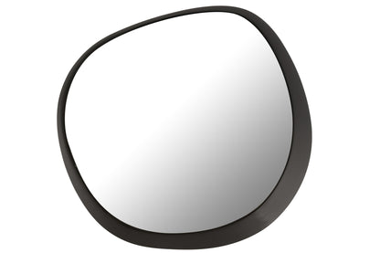 Wall Mirror Round Metal/Glass Black Large