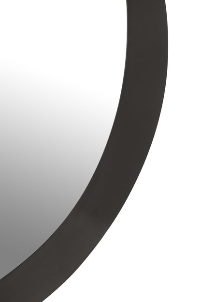 Wall Mirror Round Metal/Glass Black Large