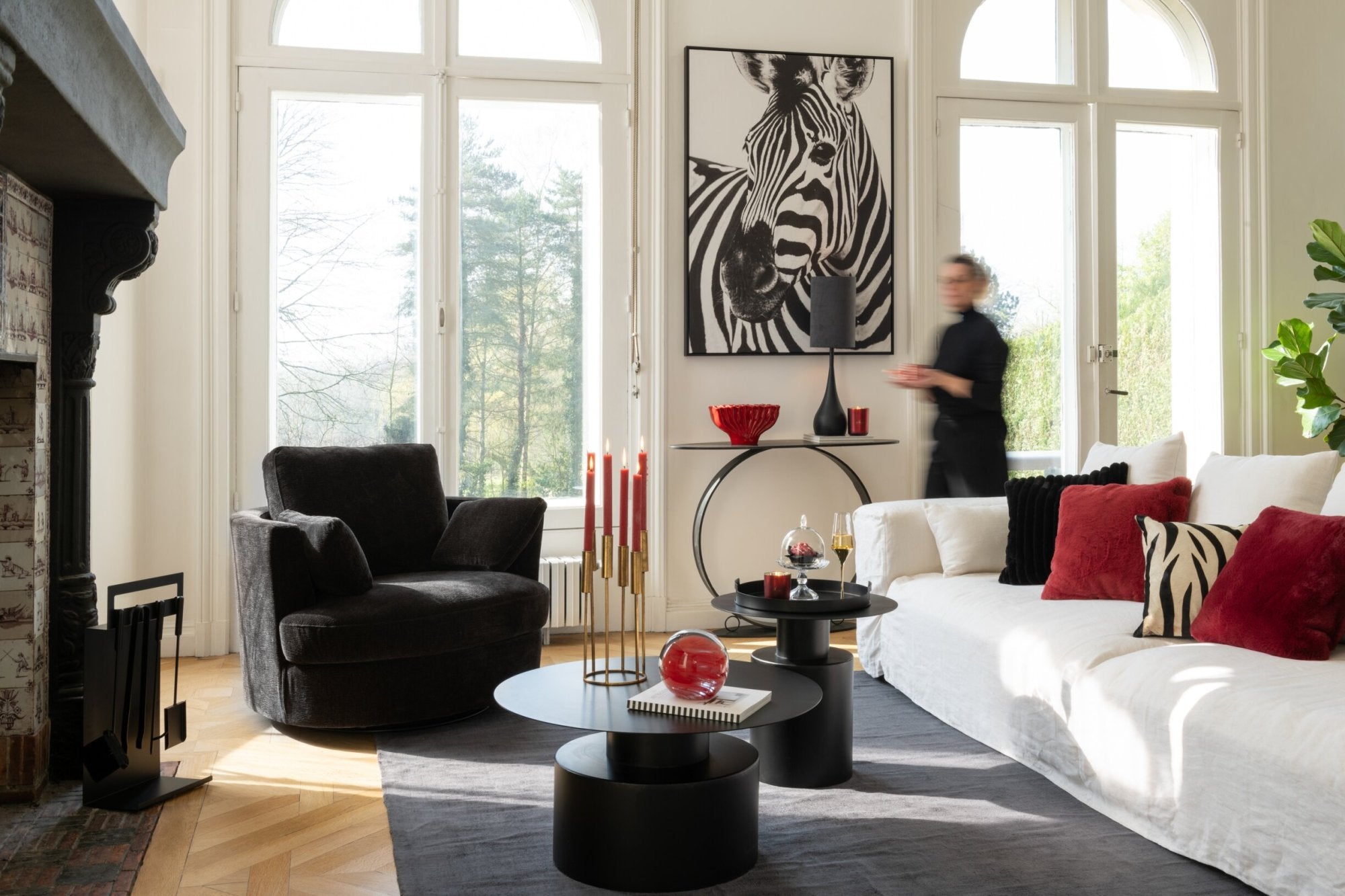 Salontafel Rond – metaal, zwart, ø80×41 cm