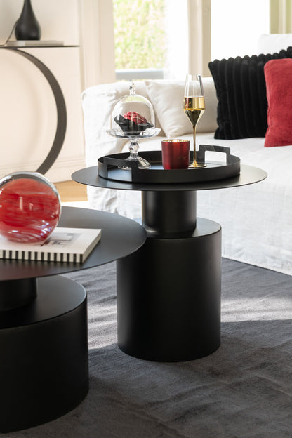 Salontafel Rond – metaal, zwart, ø80×41 cm