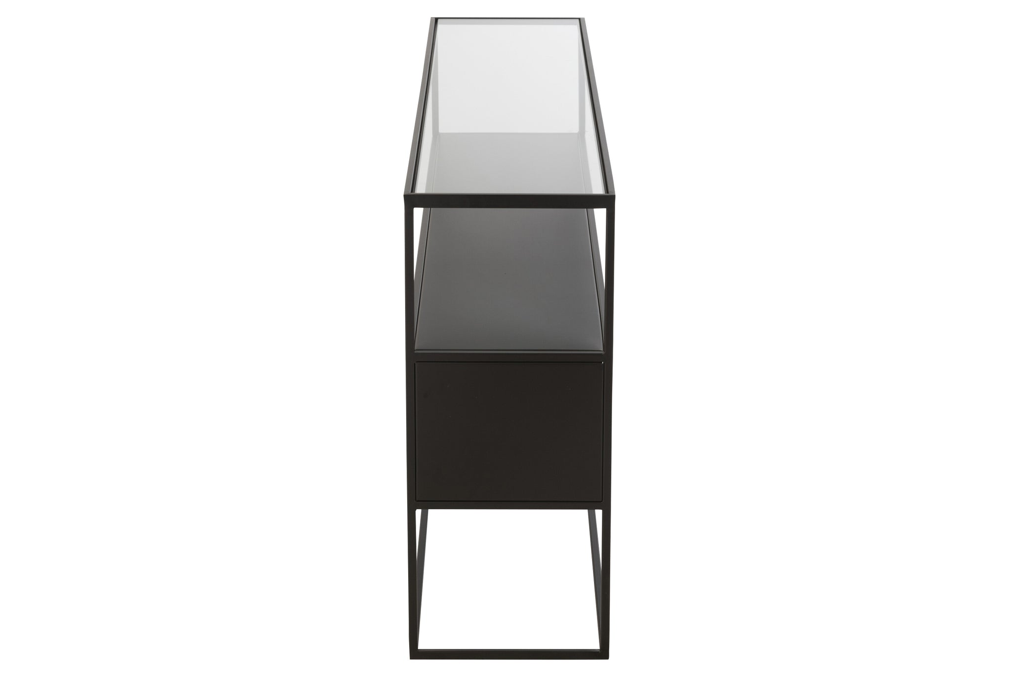 Zwarte Sidetable Metaal Glas 140 cm | Modern Design