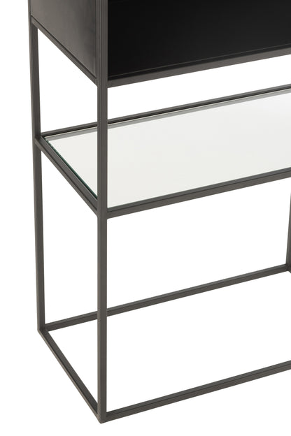 Shelf Rectangle Metal/Glass Black