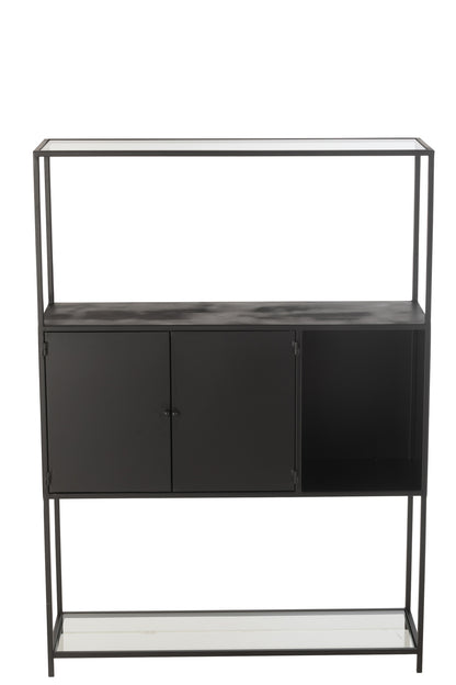 Shelf Rectangle Metal/Glass Black