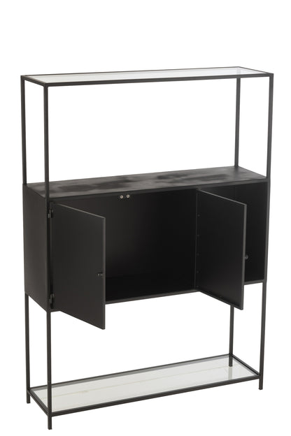 Shelf Rectangle Metal/Glass Black