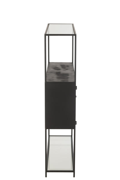 Shelf Rectangle Metal/Glass Black