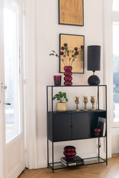 Shelf Rectangle Metal/Glass Black