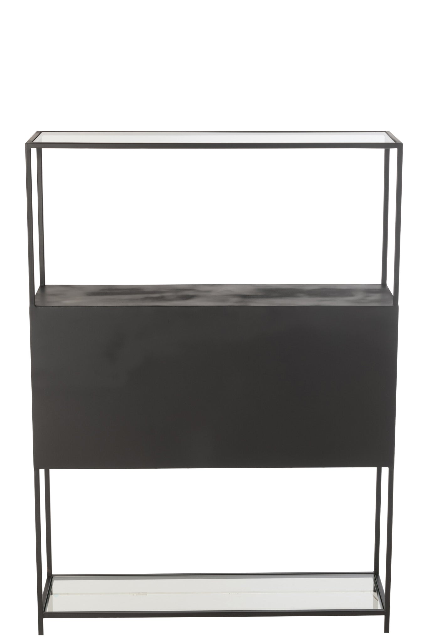 Shelf Rectangle Metal/Glass Black
