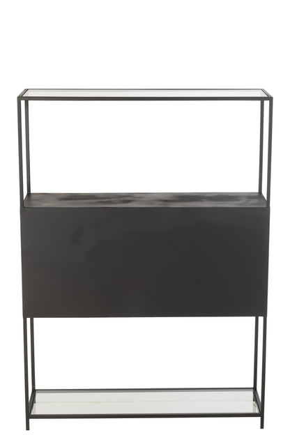 Shelf Rectangle Metal/Glass Black