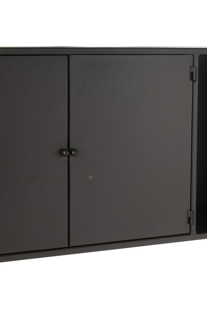 Shelf Rectangle Metal/Glass Black