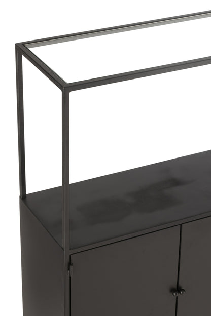 Shelf Rectangle Metal/Glass Black