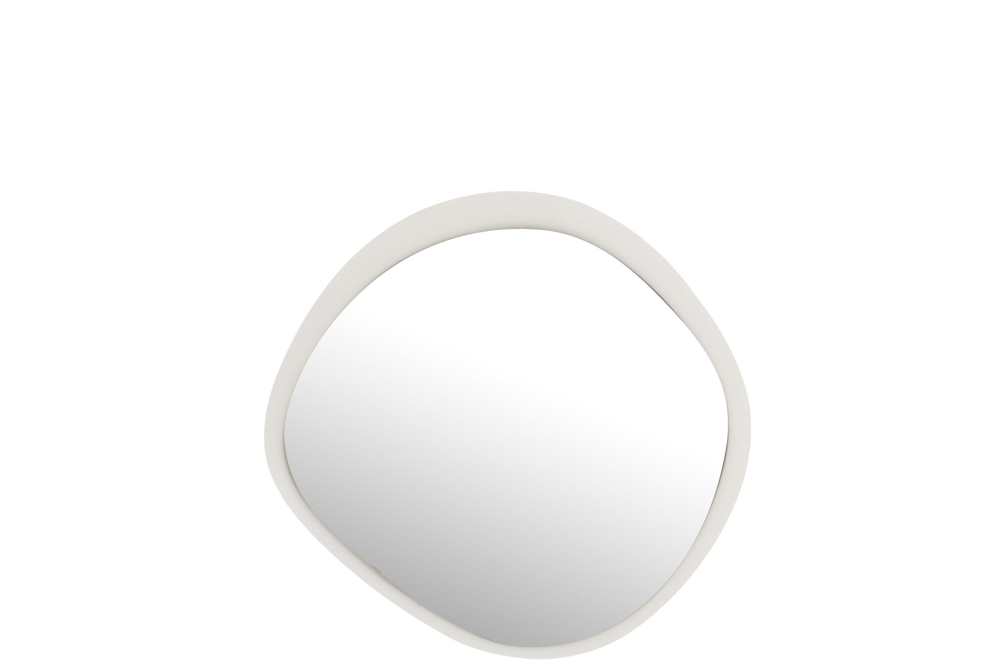 Wall Mirror Round Metal/Glass White Small