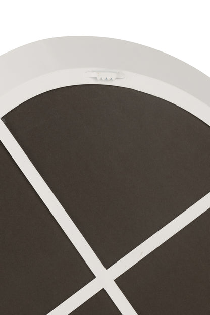 Wall Mirror Round Metal/Glass White Small