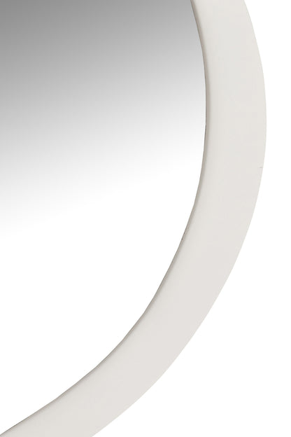 Wall Mirror Round Metal/Glass White Large