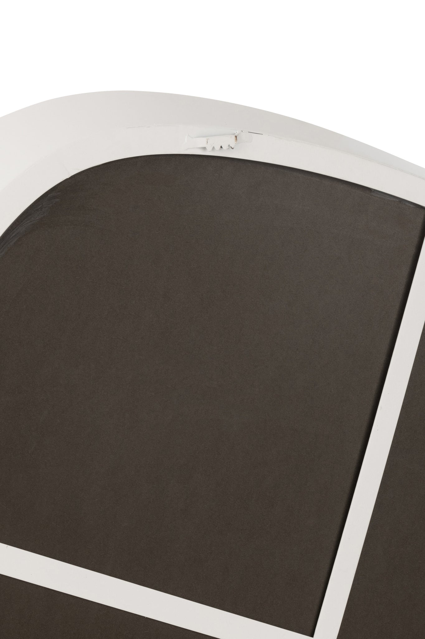 Wall Mirror Round Metal/Glass White Large