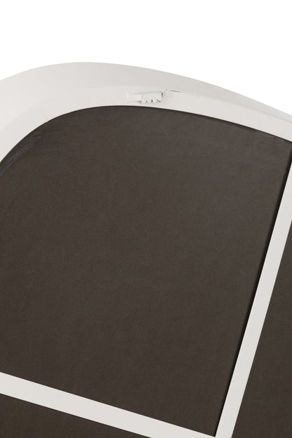 Wall Mirror Round Metal/Glass White Large