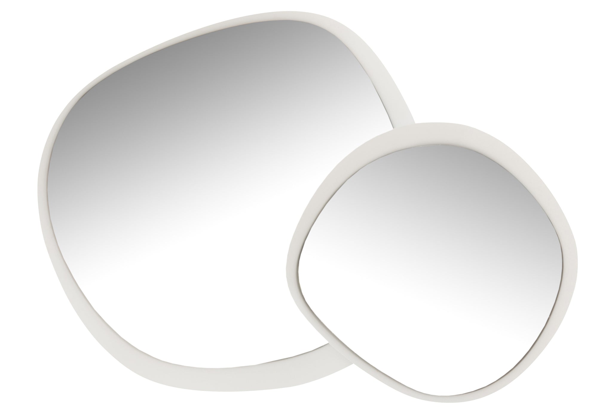 Wall Mirror Round Metal/Glass White Large