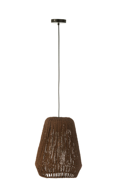 Hängelampe Weave Metall/Palme Schwarz Klein