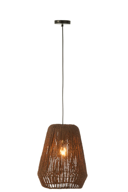 Hängelampe Weave Metall/Palme Schwarz Klein
