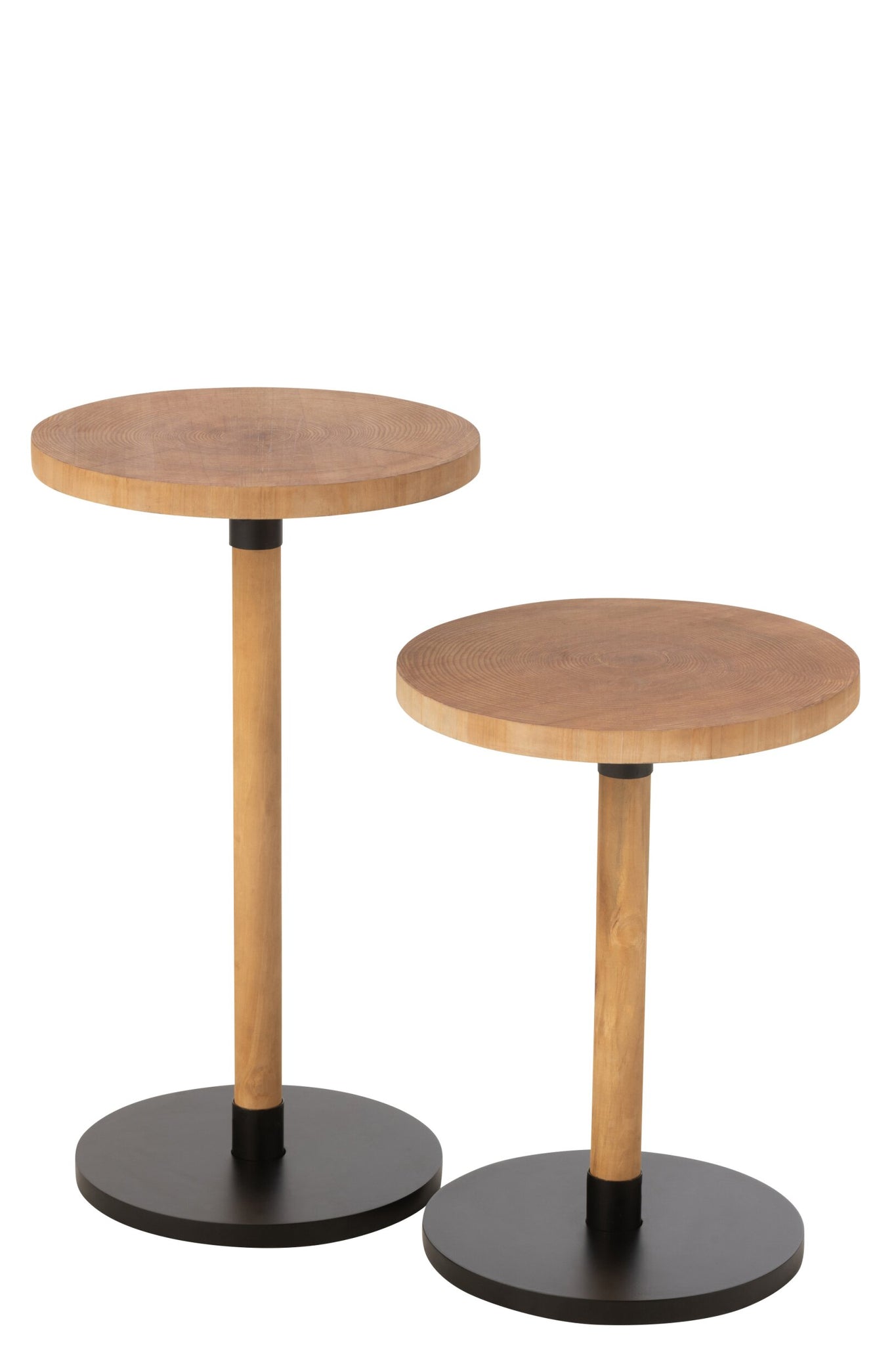 2er-Set Beistelltische Ron Mdf/Kiefer Natur Schwarz