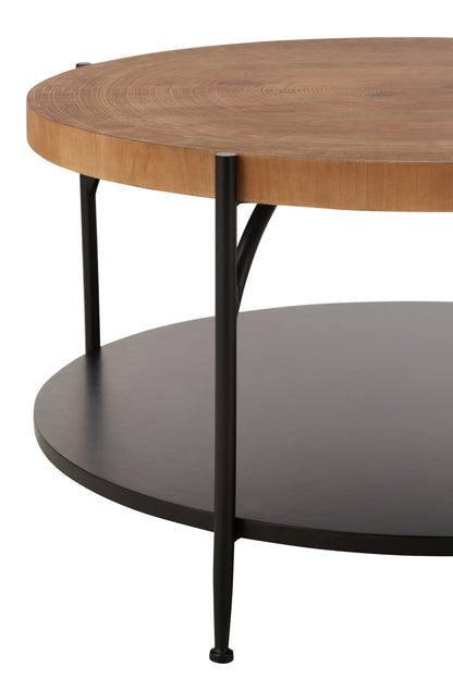 Couchtisch Voni MDF/Eisen Schwarz/Natur