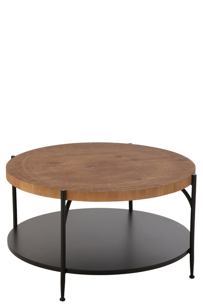 Couchtisch Voni MDF/Eisen Schwarz/Natur
