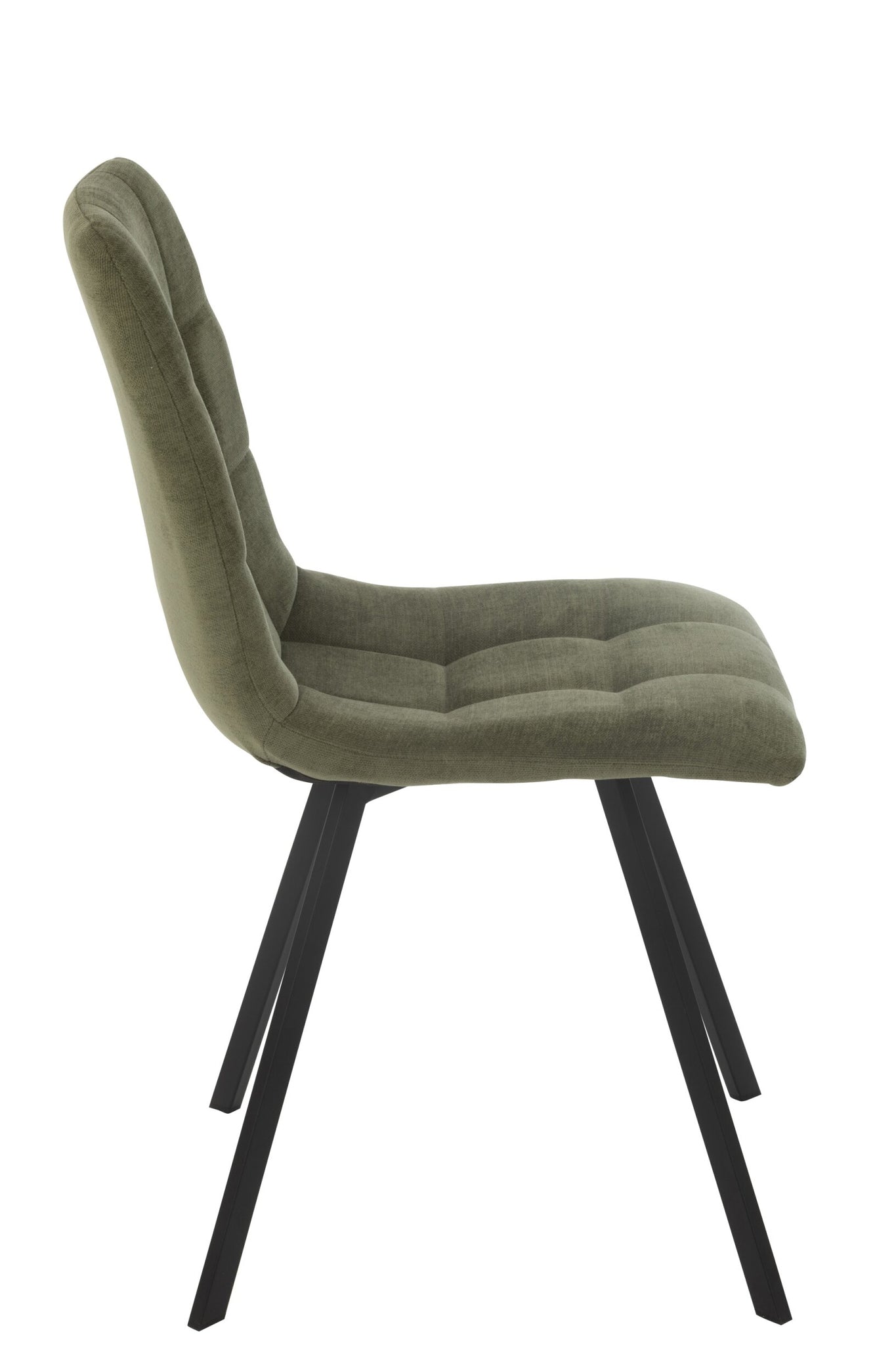 Eetkamerstoel Clark – metaal/polyester, groen, 45x55x85 cm