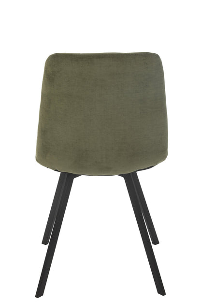 Eetkamerstoel Clark – metaal/polyester, groen, 45x55x85 cm