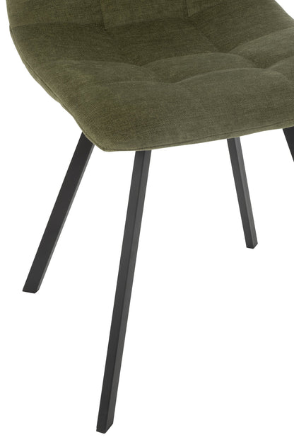 Eetkamerstoel Clark – metaal/polyester, groen, 45x55x85 cm