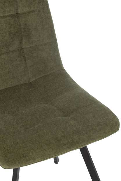 Eetkamerstoel Clark – metaal/polyester, groen, 45x55x85 cm