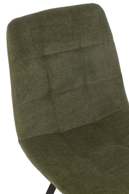 Eetkamerstoel Clark – metaal/polyester, groen, 45x55x85 cm