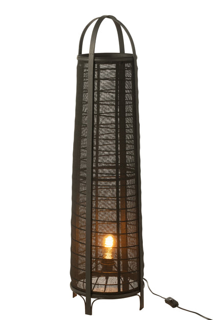 Don vloerlamp – bamboe/katoen, zwart
