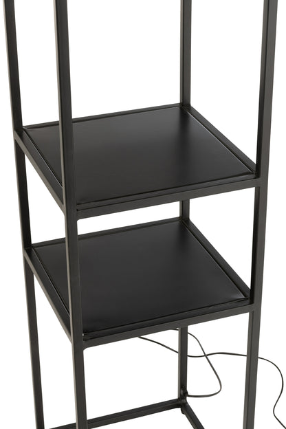 Lamp Square Iron/Jute Natural/Black