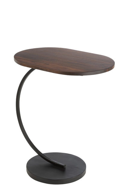 Side Table Swoosh Iron/Mango Wood  Brown/Black