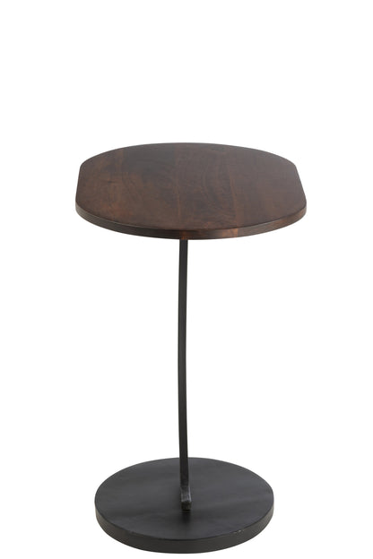 Side Table Swoosh Iron/Mango Wood  Brown/Black