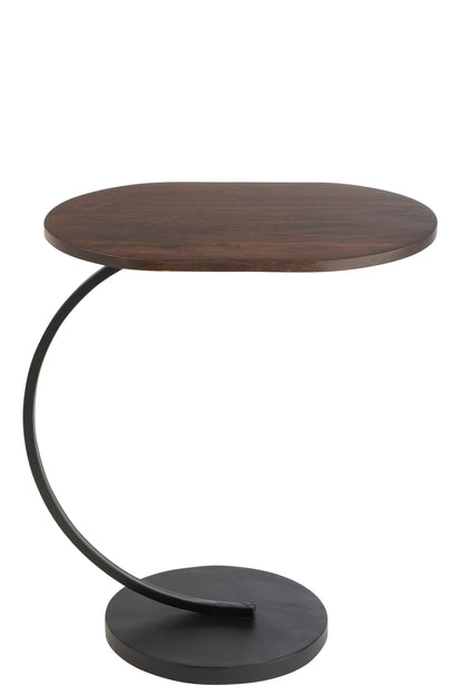 Side Table Swoosh Iron/Mango Wood  Brown/Black