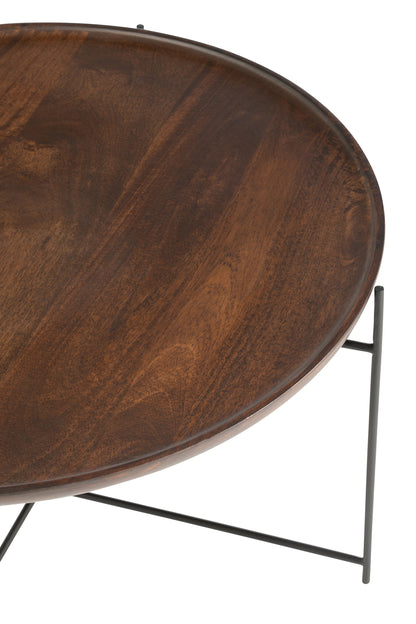 Table Round Iron/Mango Wood Brown/Black