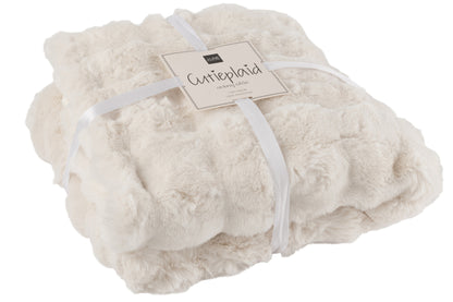 Plaid Wave Polyester White